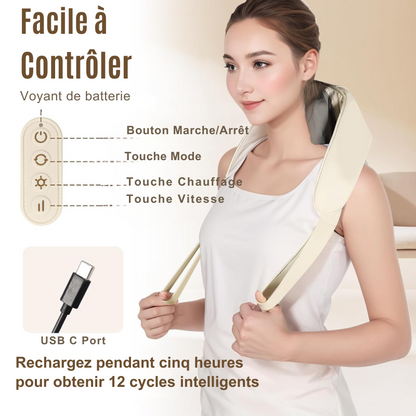 NeckioMed — Masseur à rouleaux chauffant • Cou & épaules