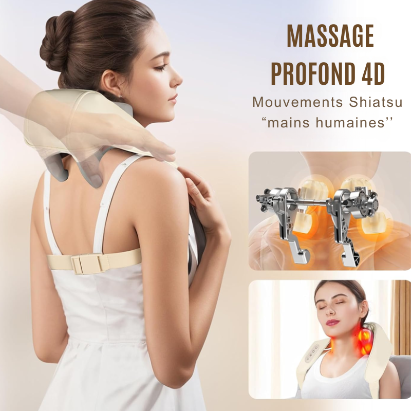 NeckioMed — Masseur à rouleaux chauffant • Cou & épaules