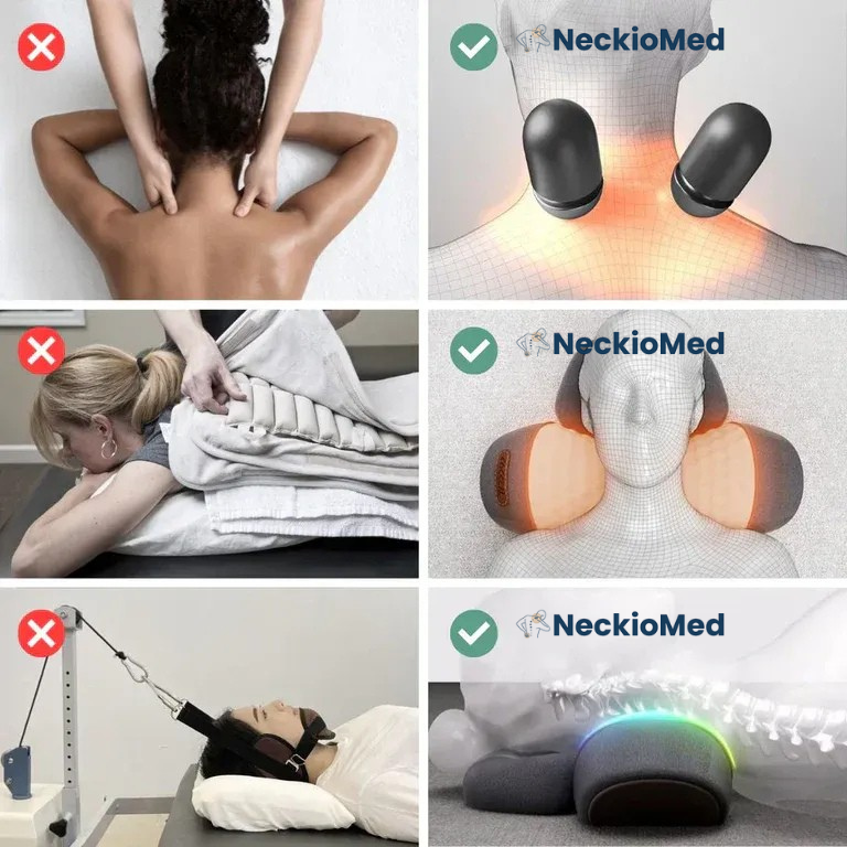 NeckioMed-Oreiller cervical chauffant à vibrations