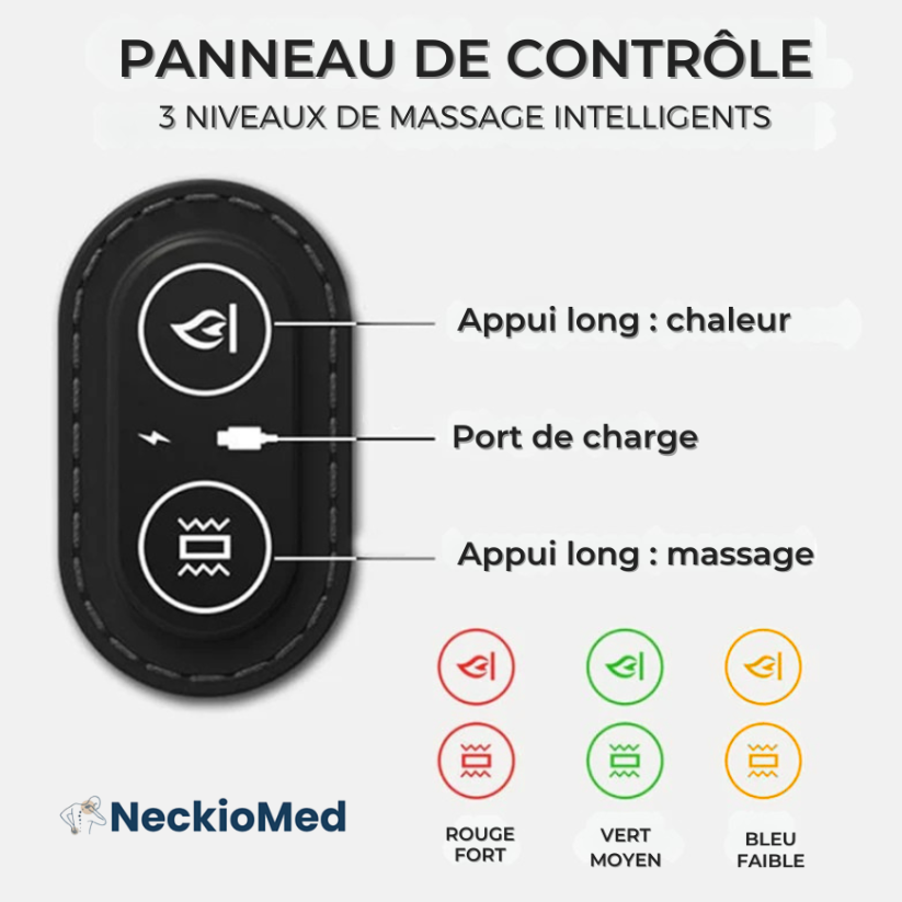 NeckioMed-Oreiller cervical chauffant à vibrations