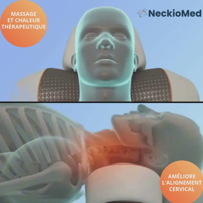 NeckioMed-Oreiller cervical chauffant à vibrations